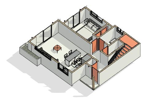 2-story 1200 sq ft standard plan 04-04-2022 - 3D View - 3D ISOMETRIC VIEW 2