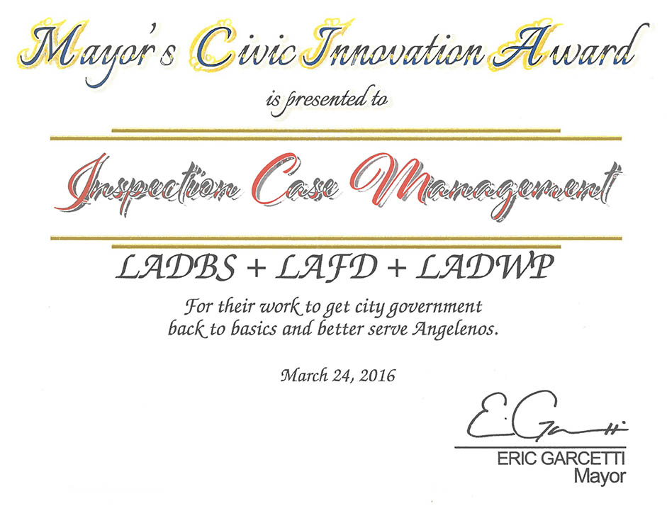 Mayor ICM Award Certificate